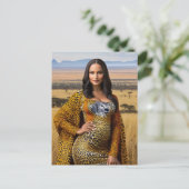 Schöne Mona Lisa auf Safari Postkarte (Stehend Vorderseite)