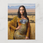 Schöne Mona Lisa auf Safari Postkarte (Vorderseite)