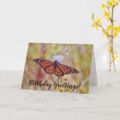 Schöne Monarch Butterfly Geburtstagkarte Karte (Gelbe Blume)