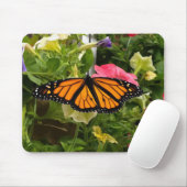 Schöne Monarch Butterfly Spread Wings Petunia Mousepad (Mit Mouse)