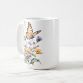 Schöne Monarch-Schmetterling-Wasserfarbe Kaffeetasse (Vorderseite Links)