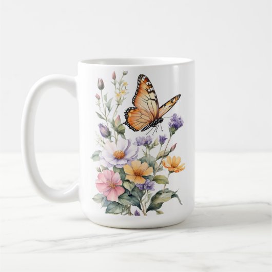 Schöne Monarch-Schmetterling-Wasserfarbe Kaffeetasse (Links)