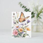 Schöne Monarchfalter-Wasserfarbe Postkarte (Stehend Vorderseite)