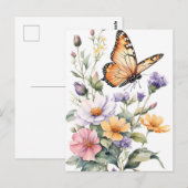 Schöne Monarchfalter-Wasserfarbe Postkarte (Vorne/Hinten)