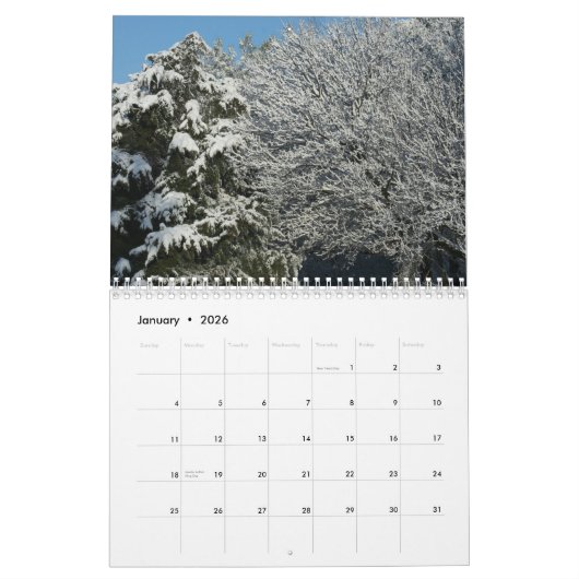 Schöne Monatsgarten-Ansichten Kalender (Jan 2026)