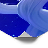 Schöne Mondgöttin mit fließendem weißes Haar Poster (Ecke)