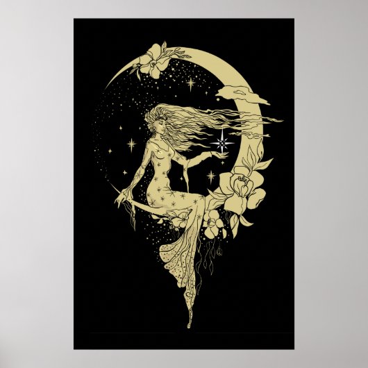 Schöne Mondstars Deko Illustration (Vorne)