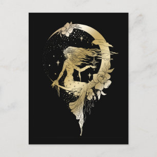 Schöne Mondstars Deko Illustration Postkarte