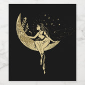 Schöne Mondstars Deko Illustration Weinetikett (Einzelnes Label)