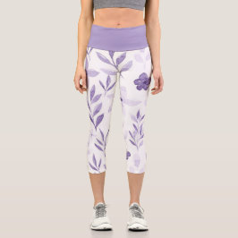Schöne monochromatische Violett-Blume Capri Leggings