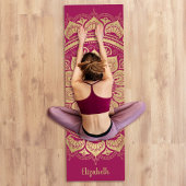 Schöne Monogram Hot Pink Gold Mandala Yoga Mat Yogamatte