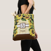 Schöne Monogram Sonnenblume Tote Bag Tasche (Von Nahem)