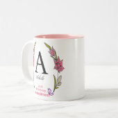 Schöne Monogramm Personalisierter Anfangsname Zweifarbige Tasse (Vorderseite Links)