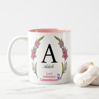 Schöne Monogramm Personalisierter Anfangsname Zweifarbige Tasse