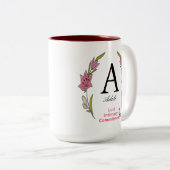Schöne Monogramm Personalisierter Anfangsname Zweifarbige Tasse (VorderseiteRechts)