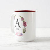 Schöne Monogramm Personalisierter Anfangsname Zweifarbige Tasse (Vorderseite Links)