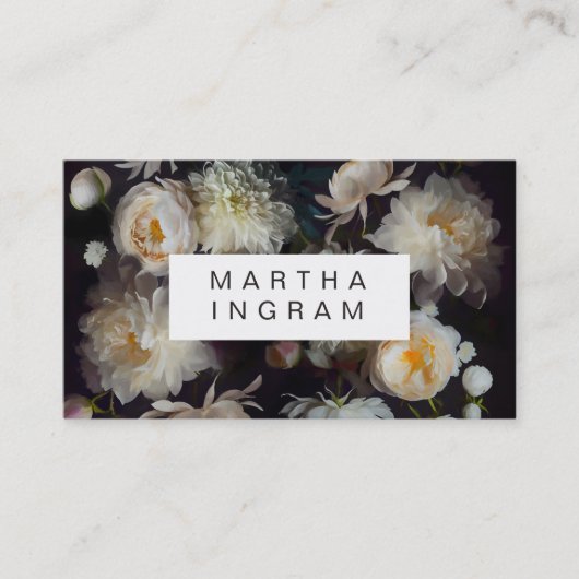 Schöne moody-Blume Rose Design Visitenkarte (Vorderseite)
