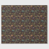 Schöne Moody Mushrooms Tief dunkelrot Hintergrund Geschenkpapier (Flach)