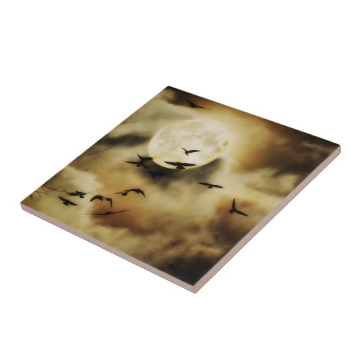 Schöne Moon Crows Fliese (Seite)