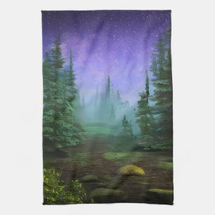 Schöne Moonlight Wilderness Szene Geschirrtuch