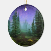 Schöne Moonlight Wilderness Szene Keramik Ornament (Links)
