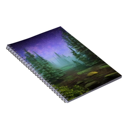 Schöne Moonlight Wilderness Szene Notizblock (Rechte Seite)