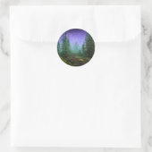 Schöne Moonlight Wilderness Szene Runder Aufkleber (Tasche)