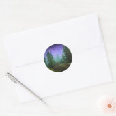 Schöne Moonlight Wilderness Szene Runder Aufkleber (Umschlag)