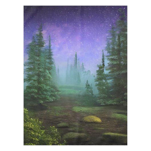 Schöne Moonlight Wilderness Szene Tischdecke (Vorderseite)