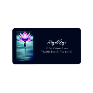 Schöne Moonlit Pink Lotus Blume Adresse Adressaufkleber