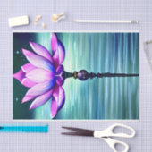 Schöne Moonlit Pink Lotus Blume Seidenpapier (Handwerk)
