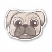 Schöne Mops-Abbildung Aufkleber (Vorderseite)