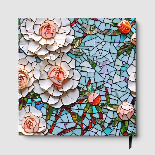 Schöne Mosaik-Hochzeit aus Glas und Tile Gästebuch (Rückseite)