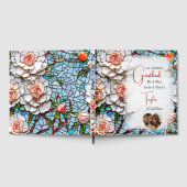 Schöne Mosaik-Hochzeit aus Glas und Tile Gästebuch (Voll)