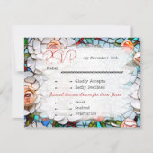 Schöne Mosaik-Hochzeit aus Glas und Tile RSVP Karte (Vorderseite)