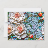 Schöne Mosaik-Hochzeit aus Glas und Tile RSVP Karte (Rückseite)