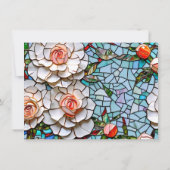 Schöne Mosaik-Hochzeit aus Glas und Tile Save The Date (Rückseite)