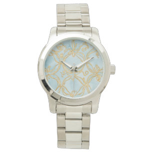 Schöne Mosaik Soft Blau Gold, Frauen eWatch Uhr