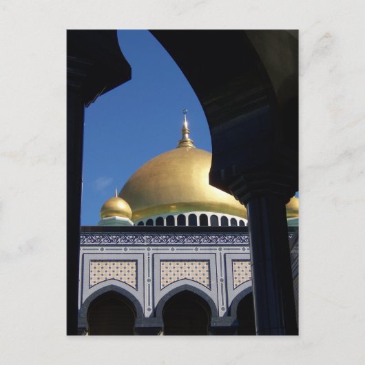 Schöne Moschee mit vergoldeter Kuppel Postkarte (Vorderseite)
