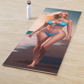 Schöne Motivation Strand Bikini Mädchen Yoga Mat Yogamatte