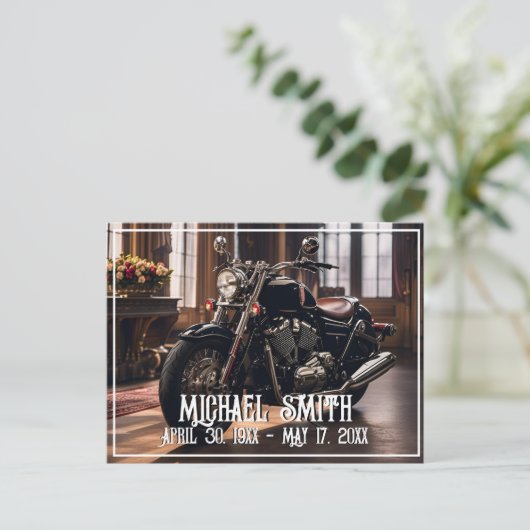 Schöne Motorradfeier Postkarte (Stehend Vorderseite)