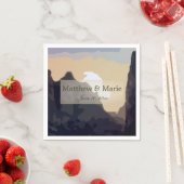 Schöne Mountain Sunset Wedding Napkins Serviette (Beispiel)