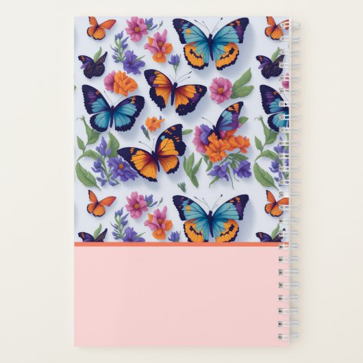 Schöne Multicolor-Schmetterlinge Kinderschule Notizblock (Rückseite)