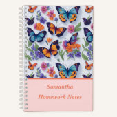Schöne Multicolor-Schmetterlinge Kinderschule Notizblock (Vorderseite)