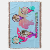 Schöne Multicolor-Weltkarte FotoCollage Decke (Vorderseite Vertikal)