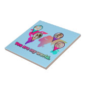 Schöne Multicolor-Weltkarte FotoCollage Fliese (Seite)