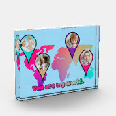 Schöne Multicolor-Weltkarte FotoCollage Fotoblock (Links)