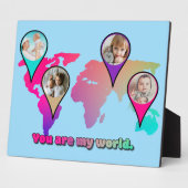 Schöne Multicolor-Weltkarte FotoCollage Fotoplatte (Seite)