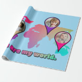 Schöne Multicolor-Weltkarte FotoCollage Geschenkpapier (Ungerollt)