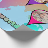 Schöne Multicolor-Weltkarte FotoCollage Geschenkpapier (Ecke)